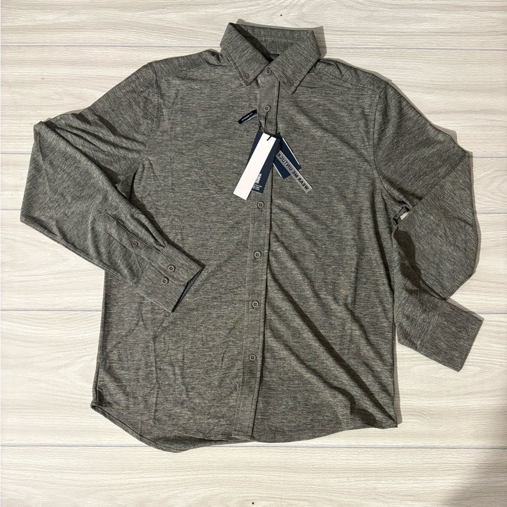 Modern Fit Gray Button-Up Shirt